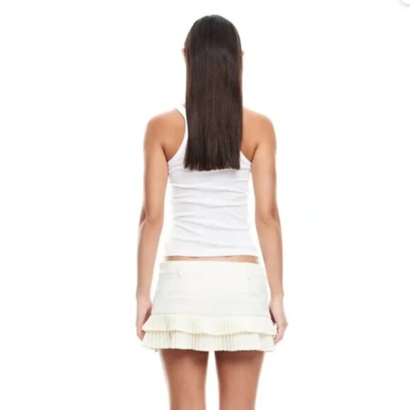 DOUBLE RUFFLE MINI SKORT - SOFT LEMON - Picture 4 of 6